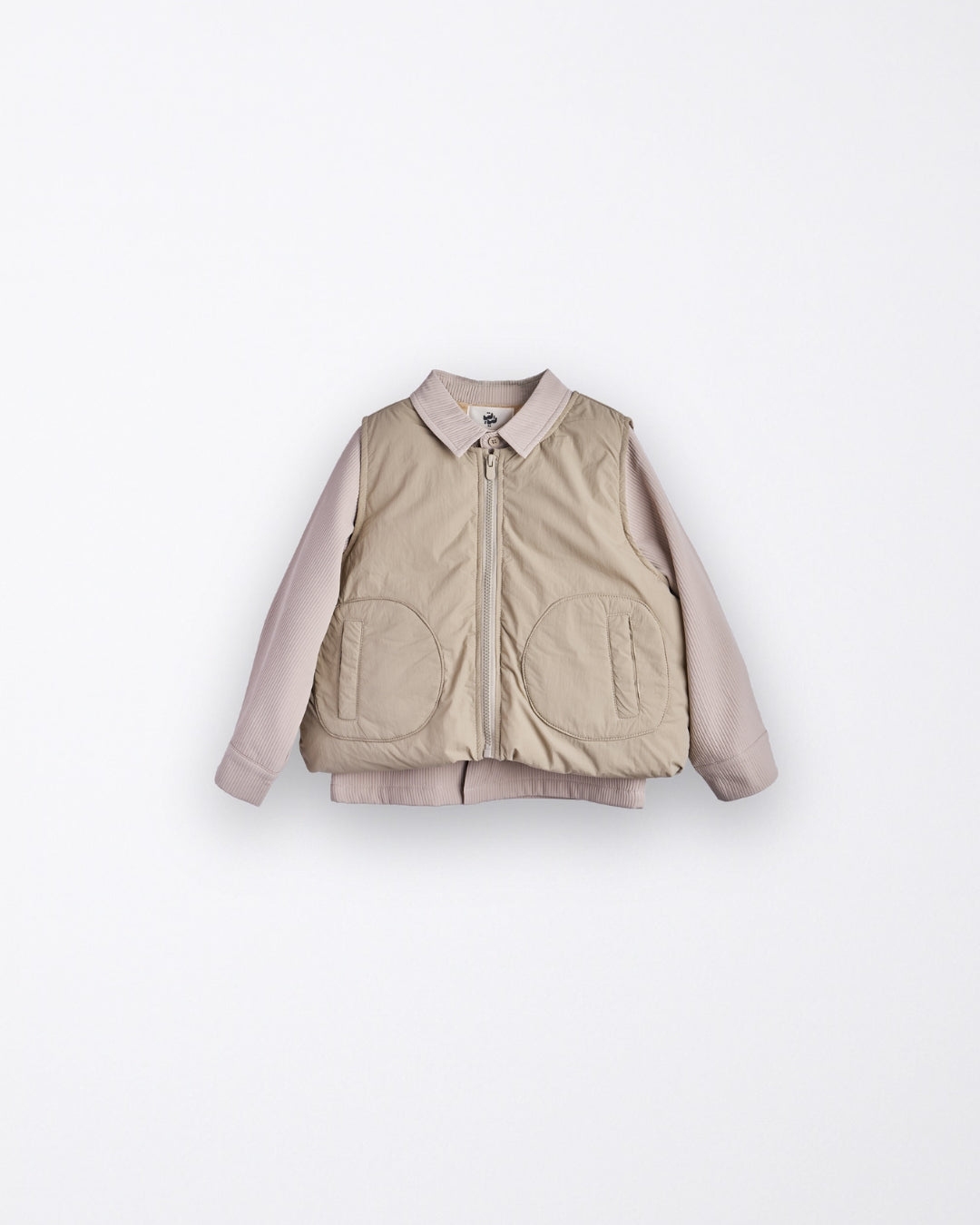 Beige Oversized Puffer Vest