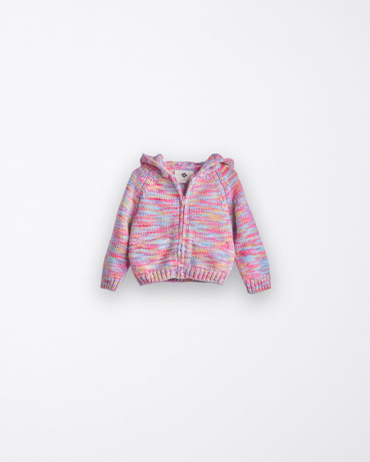 Pink Cotton Candy Hooded Cardigan