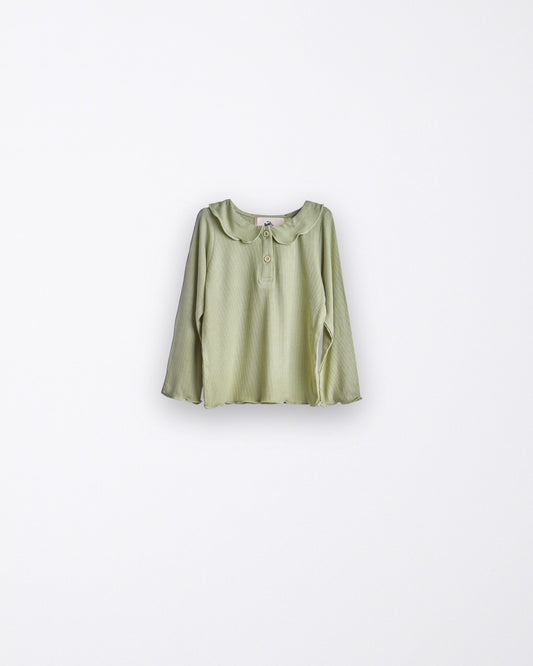 Ruffled collar T-shirt