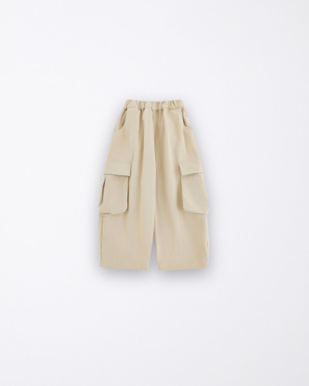 Offwhite work pants with elastic ankle cuffs