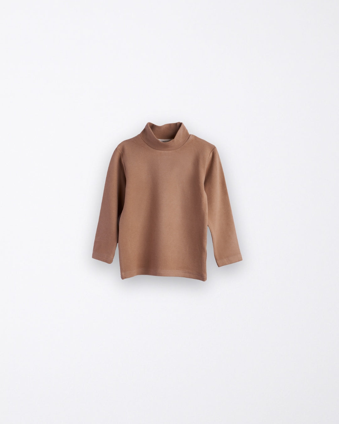 Brown Thick High Neck T-shirt