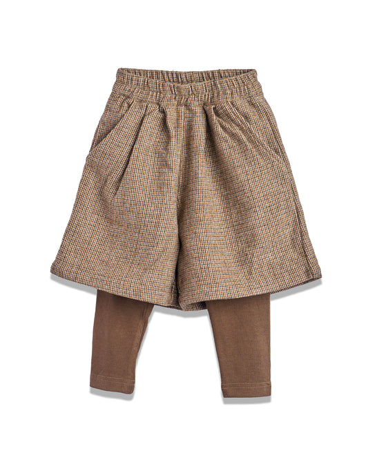 Wool Shorts with Stitched Leggings