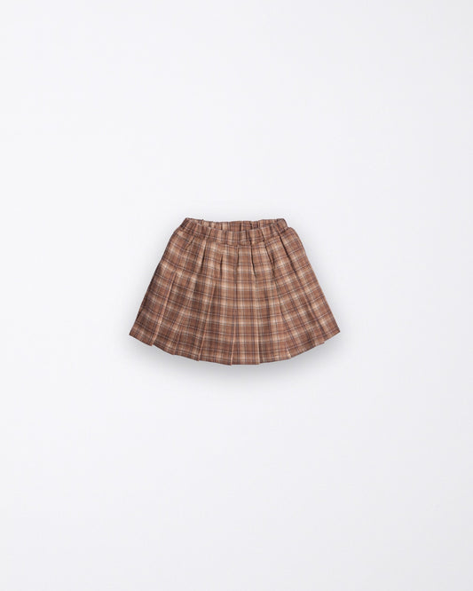 Check pleated skirt