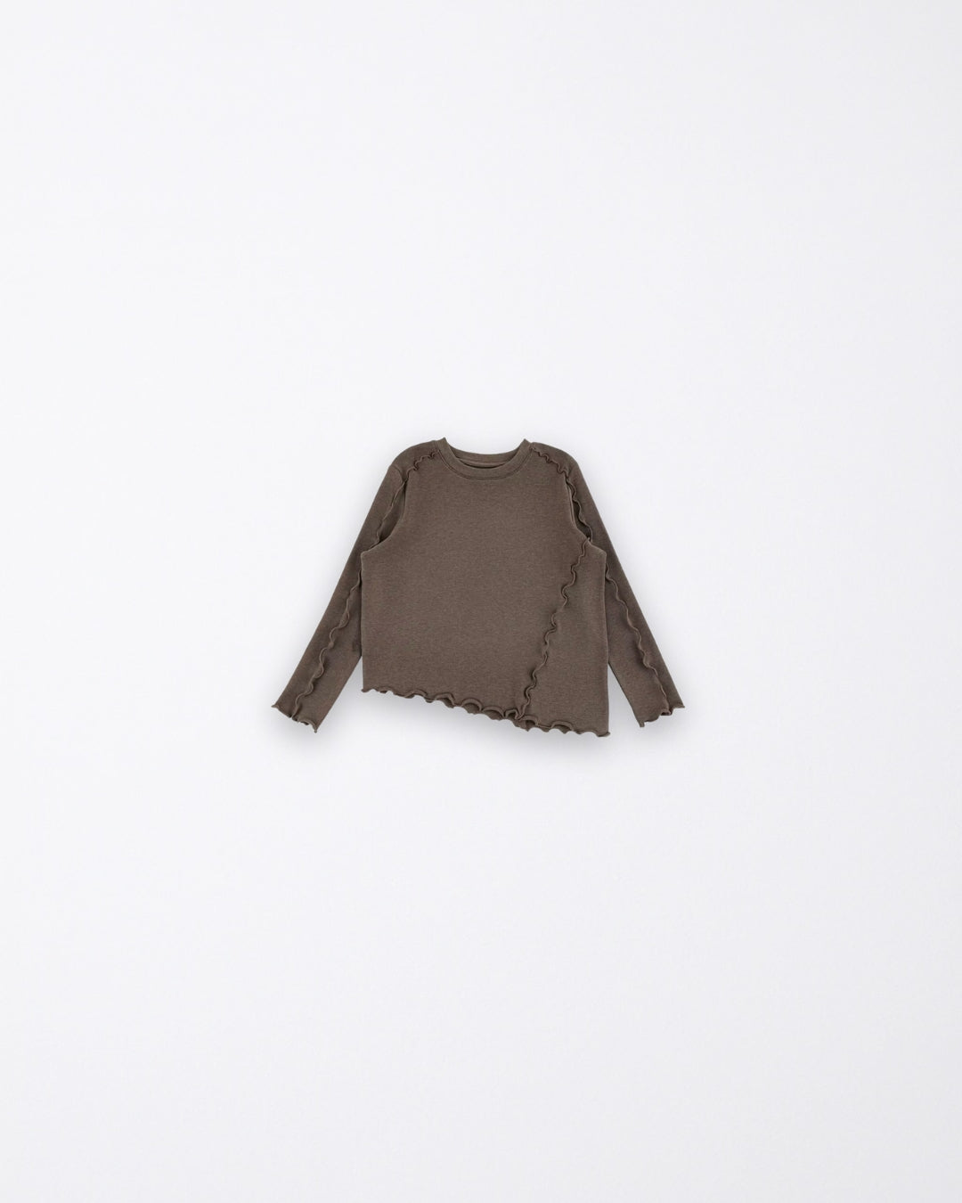 Brown ruffle wide tshirt