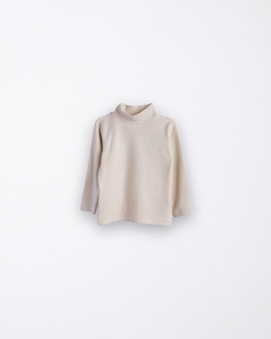 Beige Thick High Neck T-shirt
