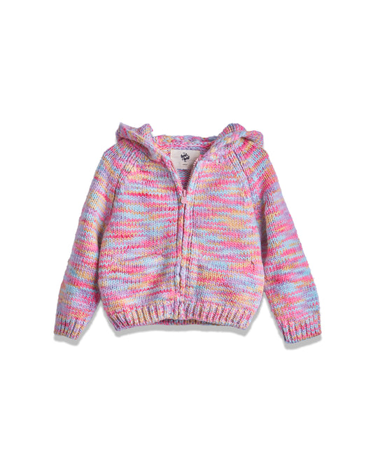 Pink Cotton Candy Hooded Cardigan